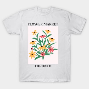 Flower Market Toronto Pink and Yellow Daises T-Shirt